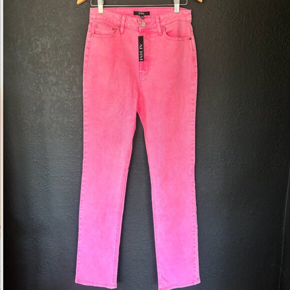 NWT - Anthropologie Heston Cotton High Rise Straight Leg Pink Jeans (Size: 27) - Picture 5 of 9